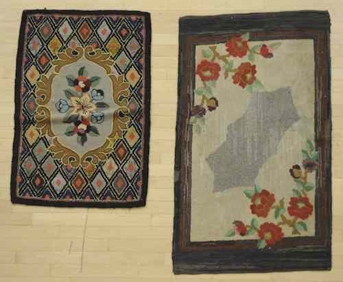 Appraisal: Two American hooked rugs