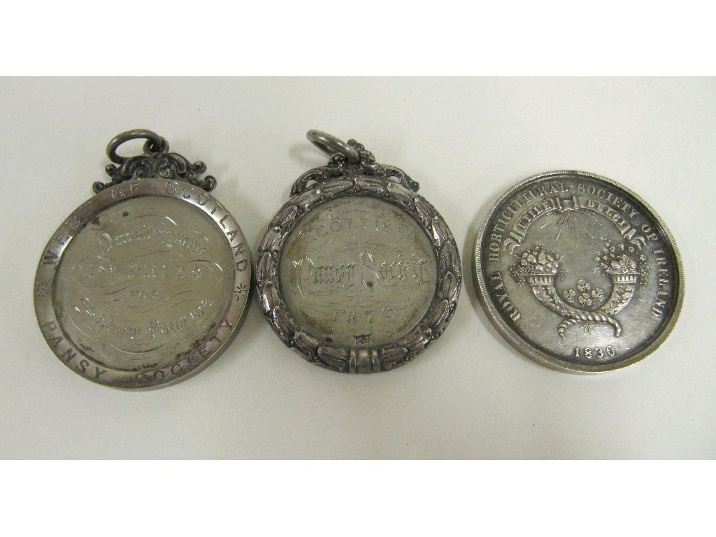 Appraisal: Three Victorian Pansy Society presentation medals