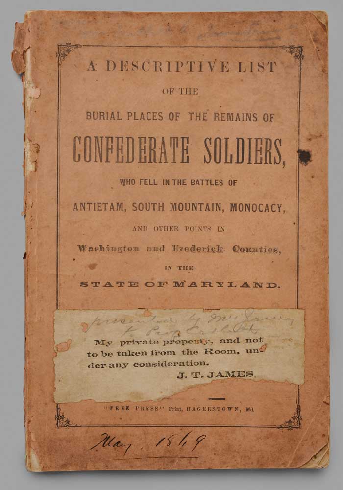 Appraisal: Rare Civil War Record of Confederate Burials A Descriptive List