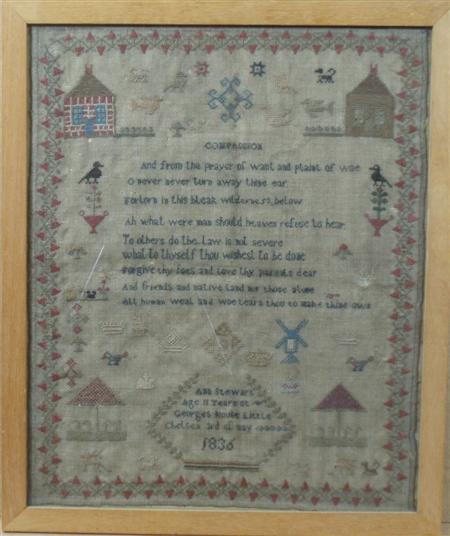 Appraisal: A William IV sampler By Ann Stewart aged years St