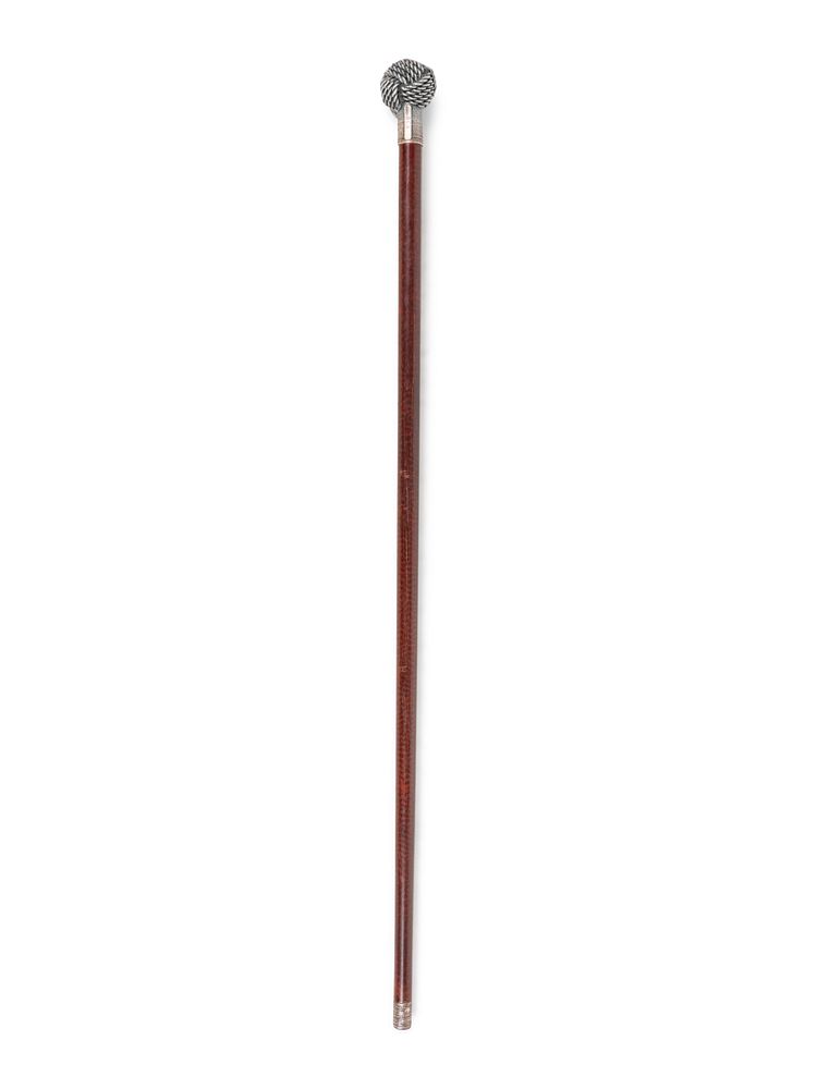 Appraisal: An American Silver Mounted Paduk Walking Stick An American Silver