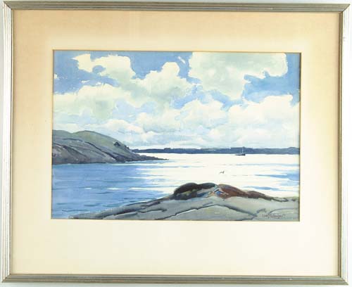 Appraisal: SEARS GALLAGHER American - SUMMER CLOUDS - GLOUCESTER Fine watercolor