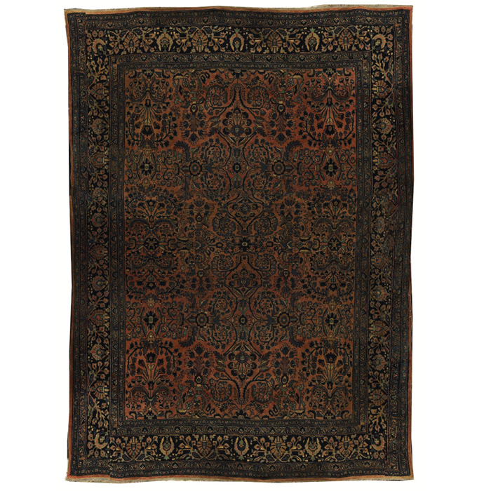 Appraisal: Persian Bibikabad rug c a design of radiating floral sprays