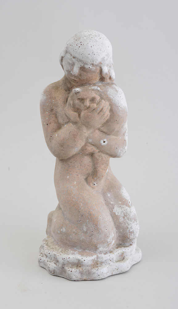 Appraisal: WILLIAM ZORACH - GIRL WITH CAT Composition inscribed 'Zorach' and