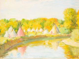 Appraisal: Joseph H Sharp - Crow Camp on the Little Big