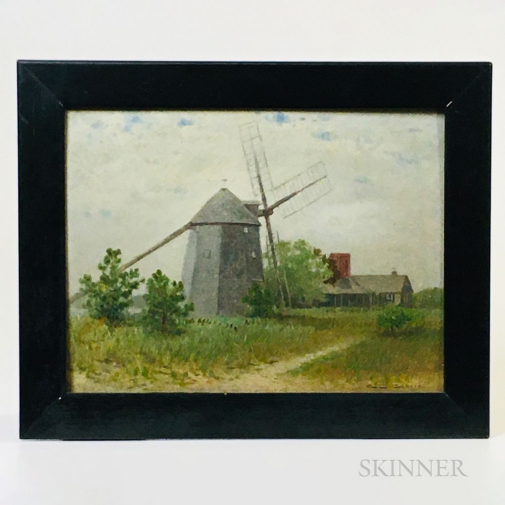 Appraisal: Charles Calhoon Massachusetts - Cape Cod Landscape with a Windmill