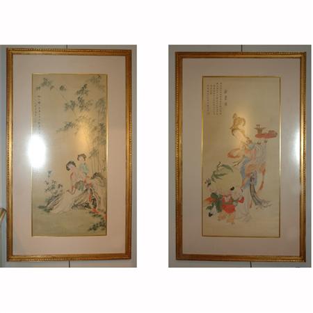 Appraisal: Two Framed Chinese Paintings Estimate -