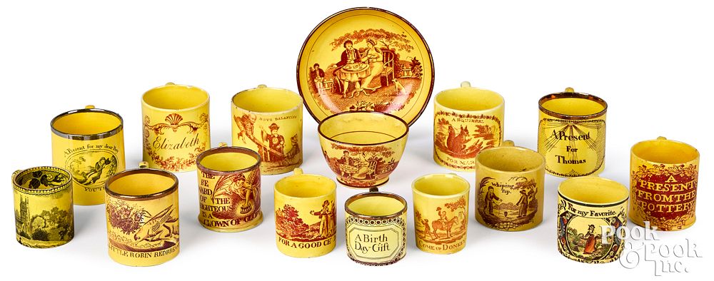 Appraisal: Fourteen canary yellow children's mugs Fourteen canary yellow children's mugs