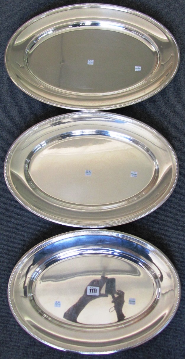 Appraisal: A set of three French Christofle graduated oval serving dishes