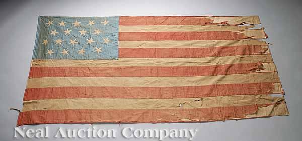 Appraisal: An Eighteen-Star American National Flag c - linen and silk