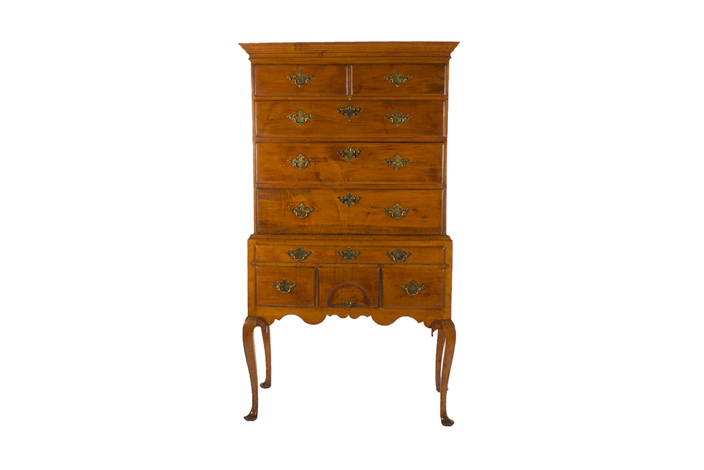 Appraisal: TWO-PIECE QUEEN ANNE HIGH CHEST American nd half- th century