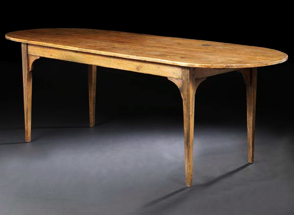 Appraisal: Provincial Pine Farmhouse Table late th century the ovoid top