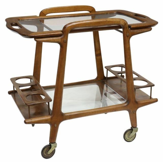 Appraisal: Italian mid-century modern bar cart designed by Ico Parisi Italian