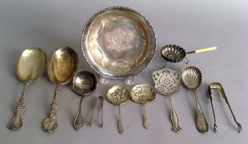 Appraisal: Group of sterling silver serving utensils together with a bowl