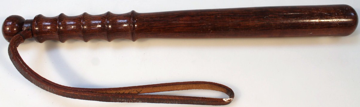 Appraisal: An early thC hardwood truncheon with shaped end and turned