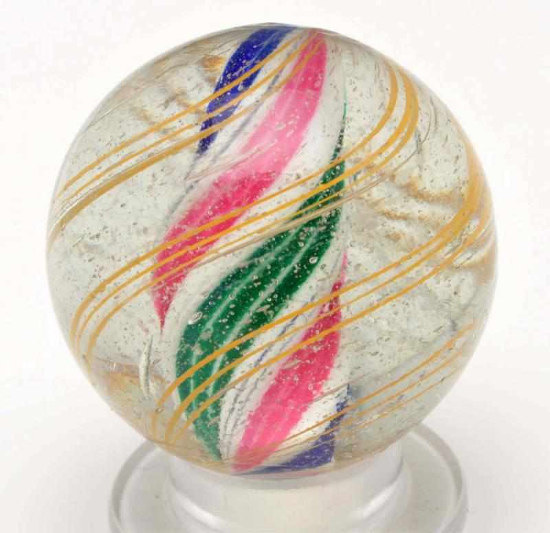 Appraisal: Solid Core Swirl Marble Description White solid core formed from