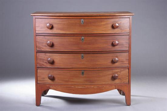 Appraisal: ENGLISH REGENCY BOWFRONT CHEST OF DRAWERS early th century Four-drawer