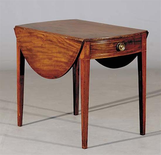 Appraisal: American inlaid mahogany Pembroke table Mid-Atlantic states circa oval top