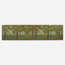 Appraisal: Rookwood Pottery RARE FOUR-TILE LANDSCAPE FRIEZE USA c glazed earthenware