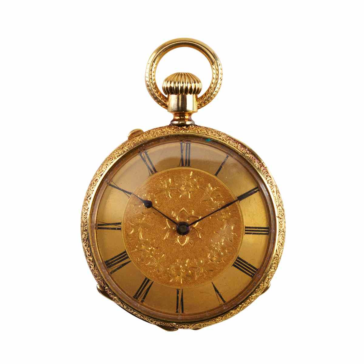 Appraisal: Bennett Of London Openface Keywind Pocket Watch circa mm cylinder