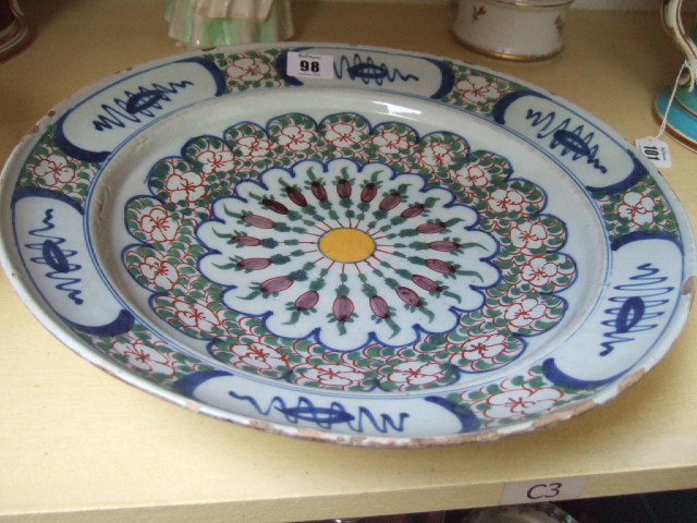 Appraisal: An th century English faience or tin glazed charger