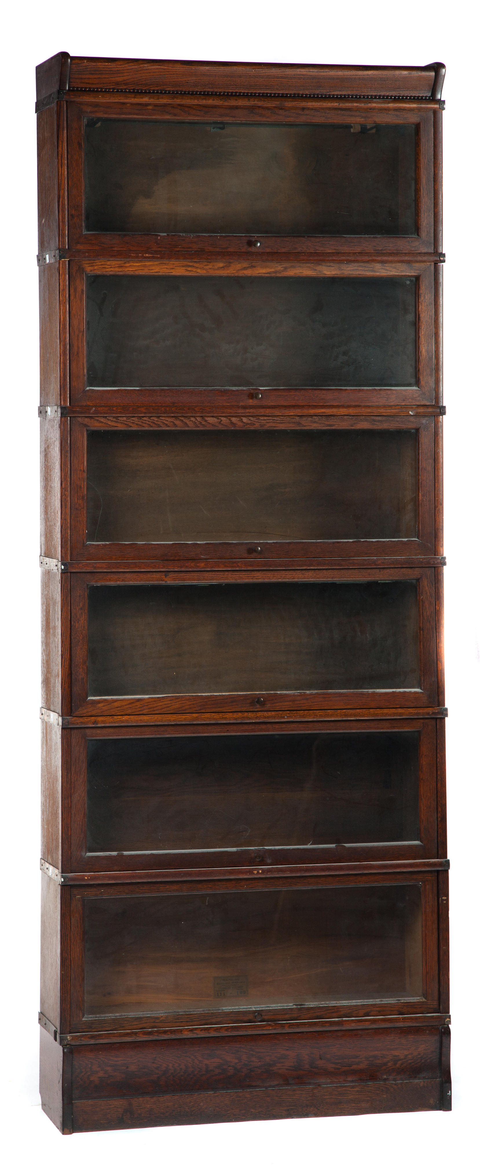 Appraisal: SIX-SECTION STACKING BOOKCASE American st quarter- th century oak Slender