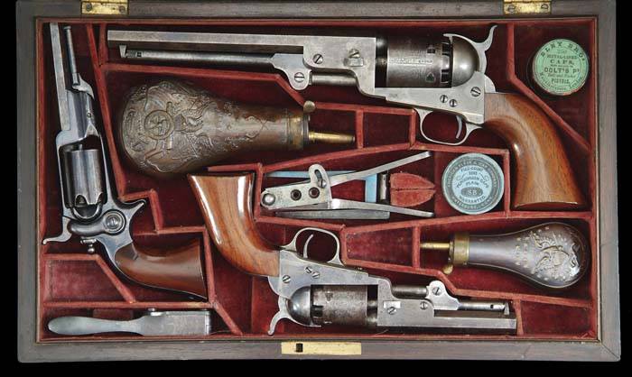 Appraisal: EXCEPTIONALLY RARE SAMUEL COLT PRESENTATION CASED -GUN SET This exceptional