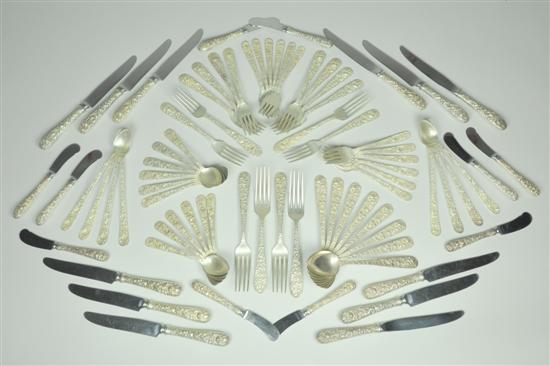 Appraisal: Kirk Repousse Sterling Flatware Twelve luncheon knives ten individual butter