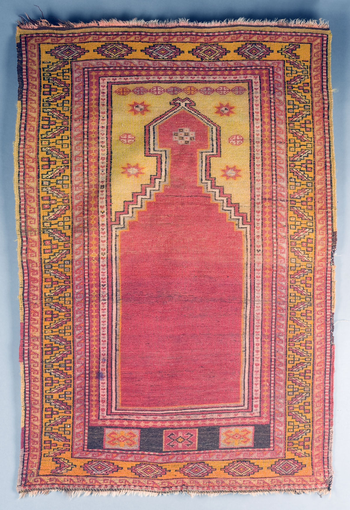 Appraisal: TURKISH PRAYER RUG In autumn tones feet inches x feet