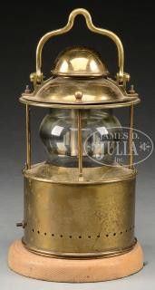 Appraisal: BRASS SHIP'S BEACON LIGHT Early th century Nice brass example