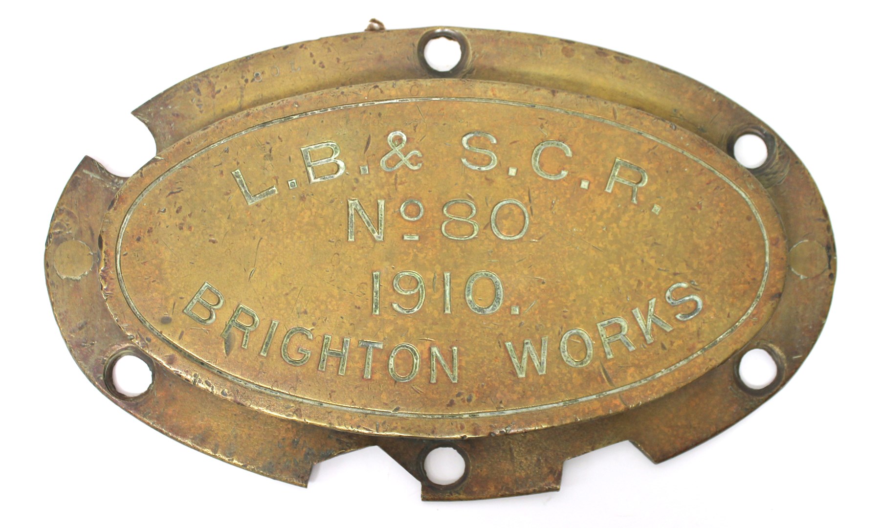 Appraisal: Railwayana a locomotive bronze oval plate stamped 'L B and