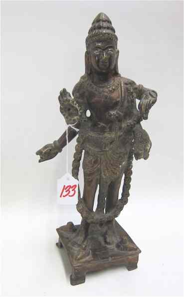 Appraisal: HEAVY GILT BRONZE FIGURE OF THE HINDU DEITY Shiva the