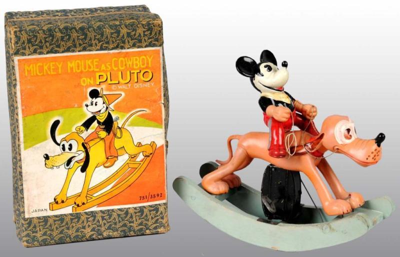 Appraisal: Disney Mickey Mouse Cowboy Toy in Orig Box Description Celluloid