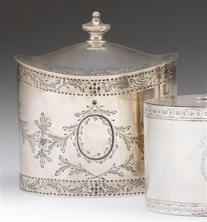 Appraisal: Portuguese silver tea caddy th century