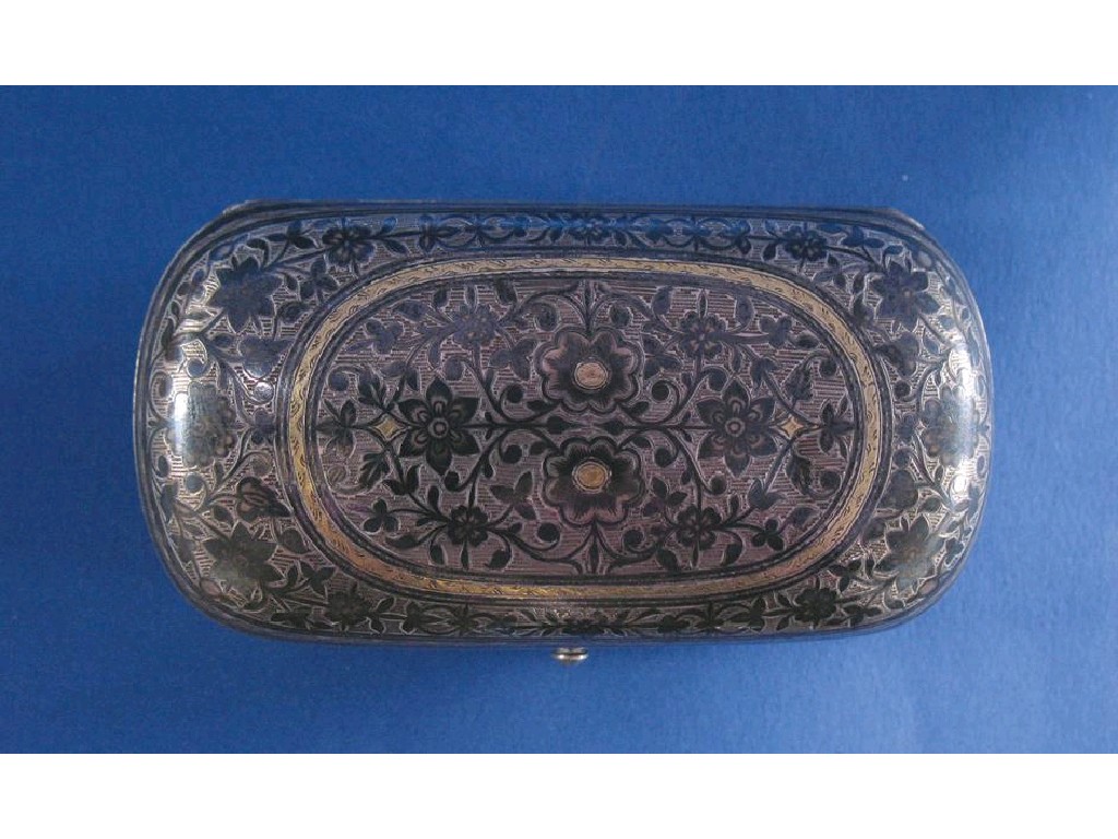 Appraisal: A TH CENTURY NIELLO SNUFF BOX of oval form the