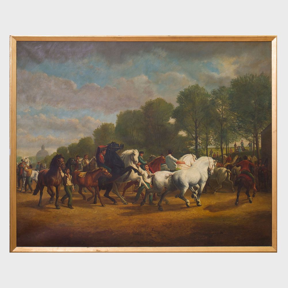 Appraisal: After Rosa Bonheur - The Horse Fair Oil on canvas