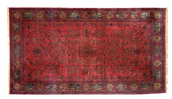 Appraisal: PALACE-SIZE KASHAN RUG Persia ca in Manchester wool with natural