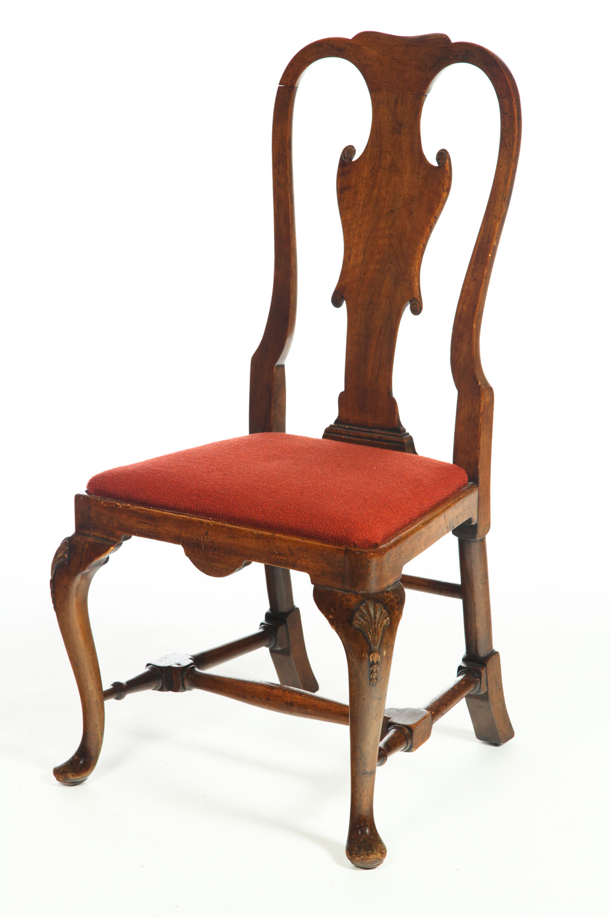 Appraisal: QUEEN ANNE SIDE CHAIR England th century walnut and oak