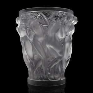 Appraisal: A Lalique Bacchantes Vase Second Half th Century Height inches