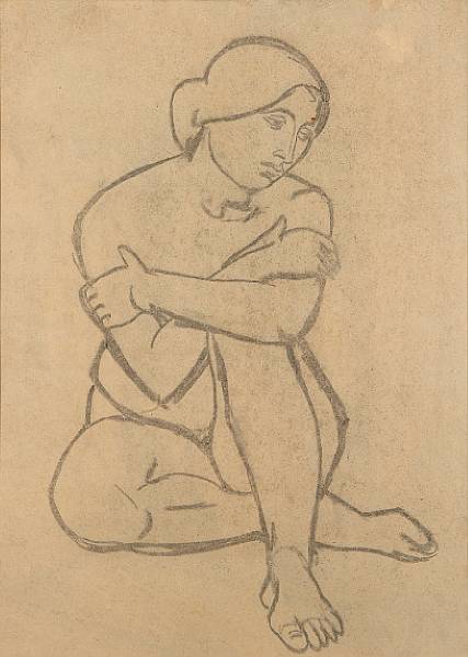 Appraisal: Maurice Sterne American - Seated Nude Estate stamped on the