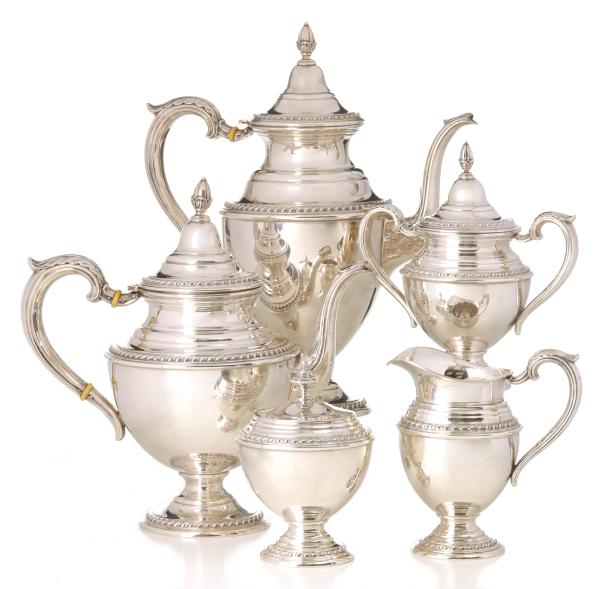 Appraisal: A ROGERS STERLING SILVER FIVE PIECE TEA COFFEE SERVICEThe classic