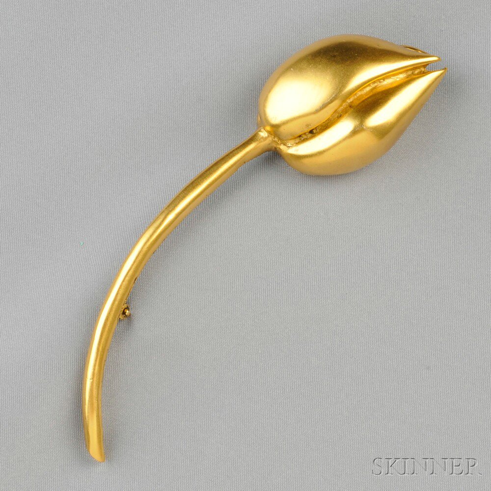 Appraisal: Tulip Brooch Robert Lee Morris in gold plate lg in