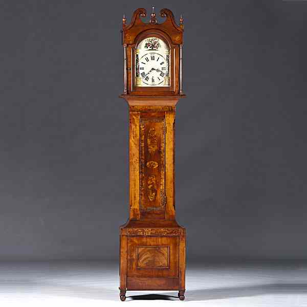 Appraisal: American Tall Case Clock America th century A mahogany inlaid