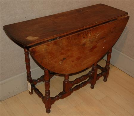 Appraisal: William and Mary Maple Gate Leg Table Estimate -