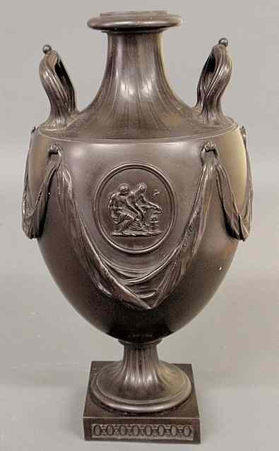 Appraisal: Wedgwood Bentley basalt urn of neoclassical form h