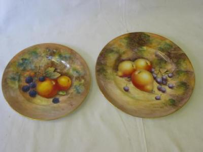 Appraisal: A ROYAL WORCESTER PORCELAIN PLATE painted with fruit by Sibley-Lewis