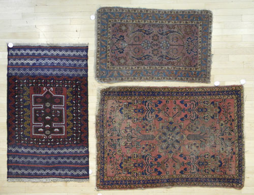 Appraisal: Three oriental mats ' x ' ' x ' and