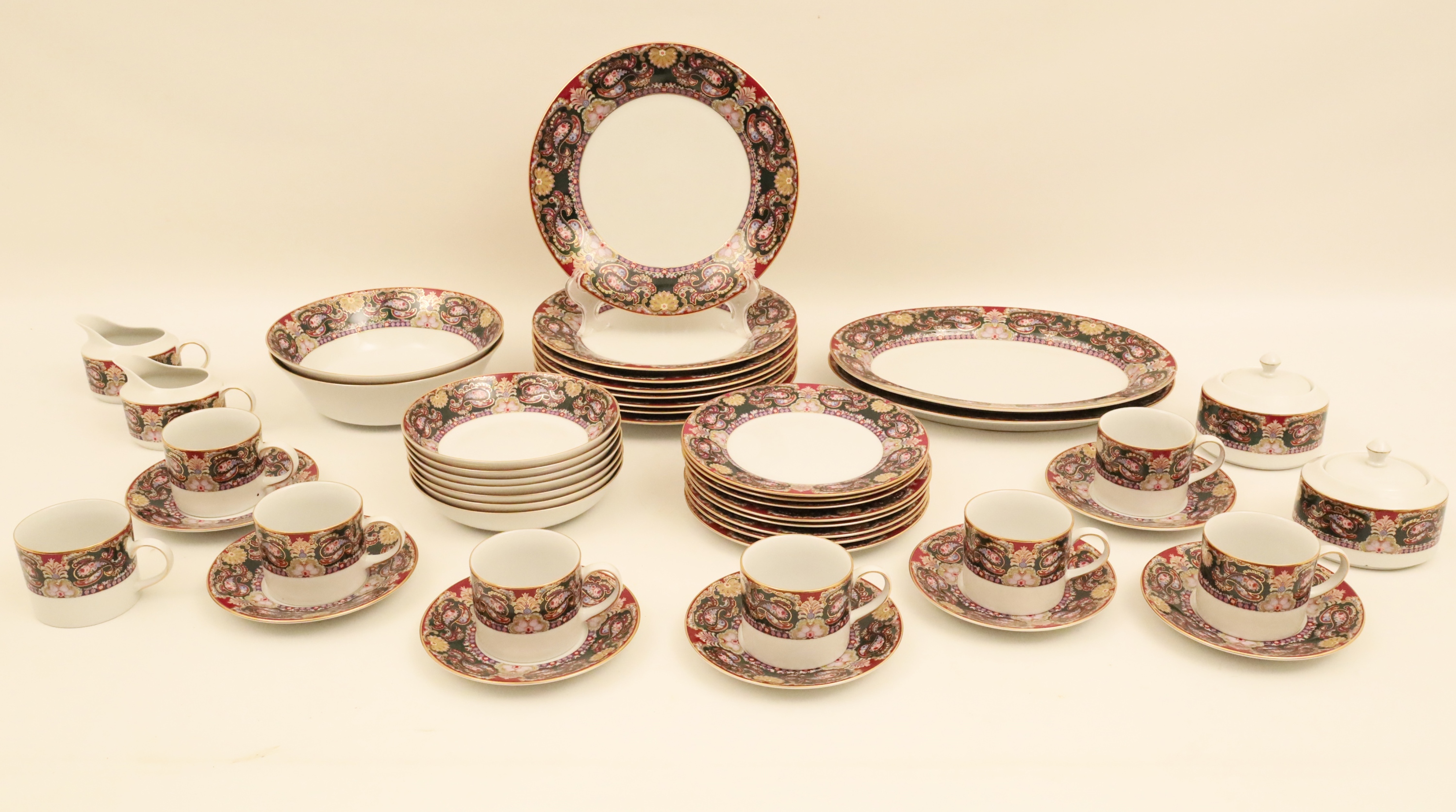 Appraisal: PC ROYAL PAISLEY DINNER SERVICE piece Royal Paisley Meirfield pattern