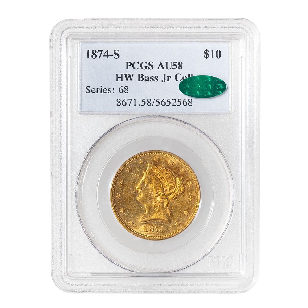 Appraisal: -S Liberty Gold PCGS AU HW Bass CAC -S Liberty