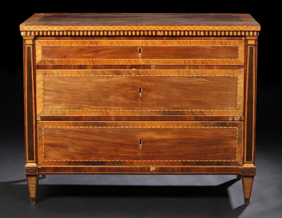 Appraisal: Dutch Neoclassical Mahogany Commode second quarter th century the rectangular